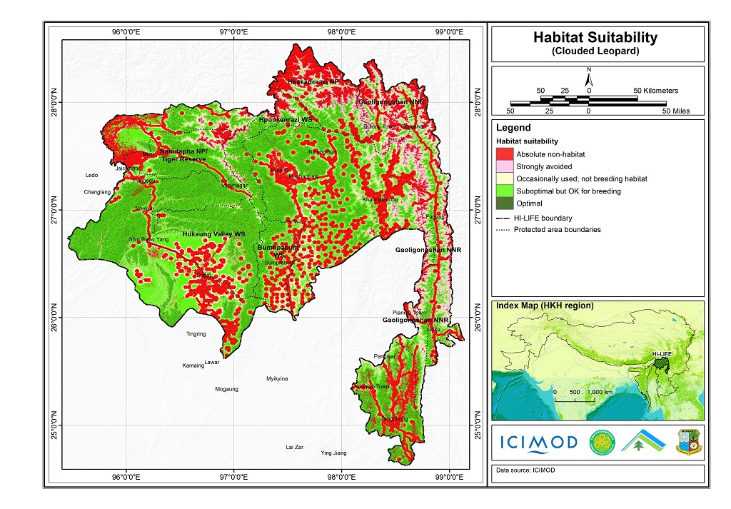 Habitat suitability data for the Clouded Leopard