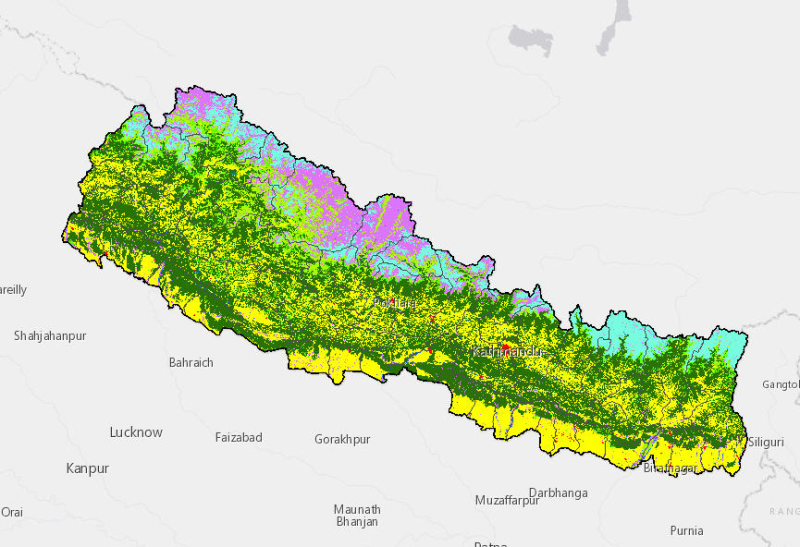 Land cover of Nepal 1990