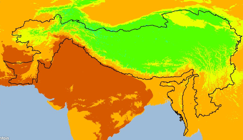 Monthly Mean Temperature Trend (June) 1950-2000 of Hindu Kush Himalayan (HKH) Region