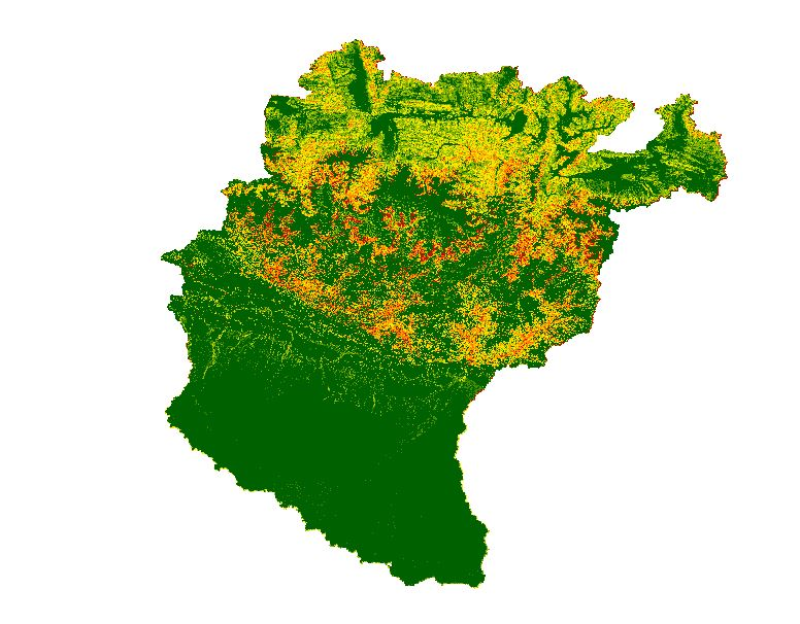 Soil loss in Koshi Basin 1990