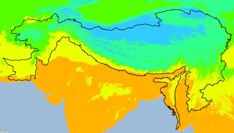 Monthly Mean Temperature Trend (November) 1950-2000 of Hindu Kush Himalayan (HKH) Region