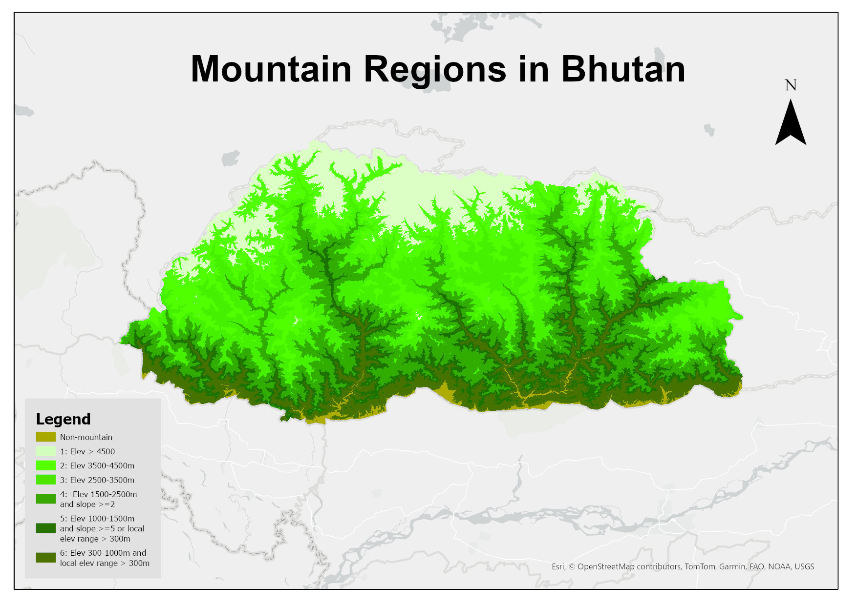 Mountain Regions in Bhutan