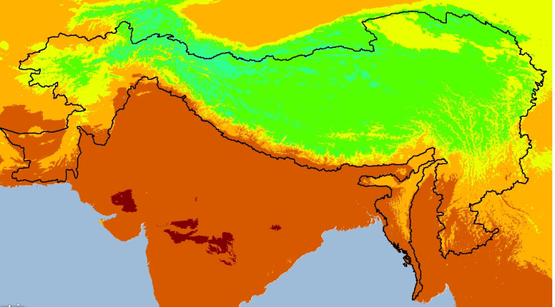 Monthly Maximum Temperature Trend (April) 1950-2000 of Hindu Kush Himalayan (HKH) Region