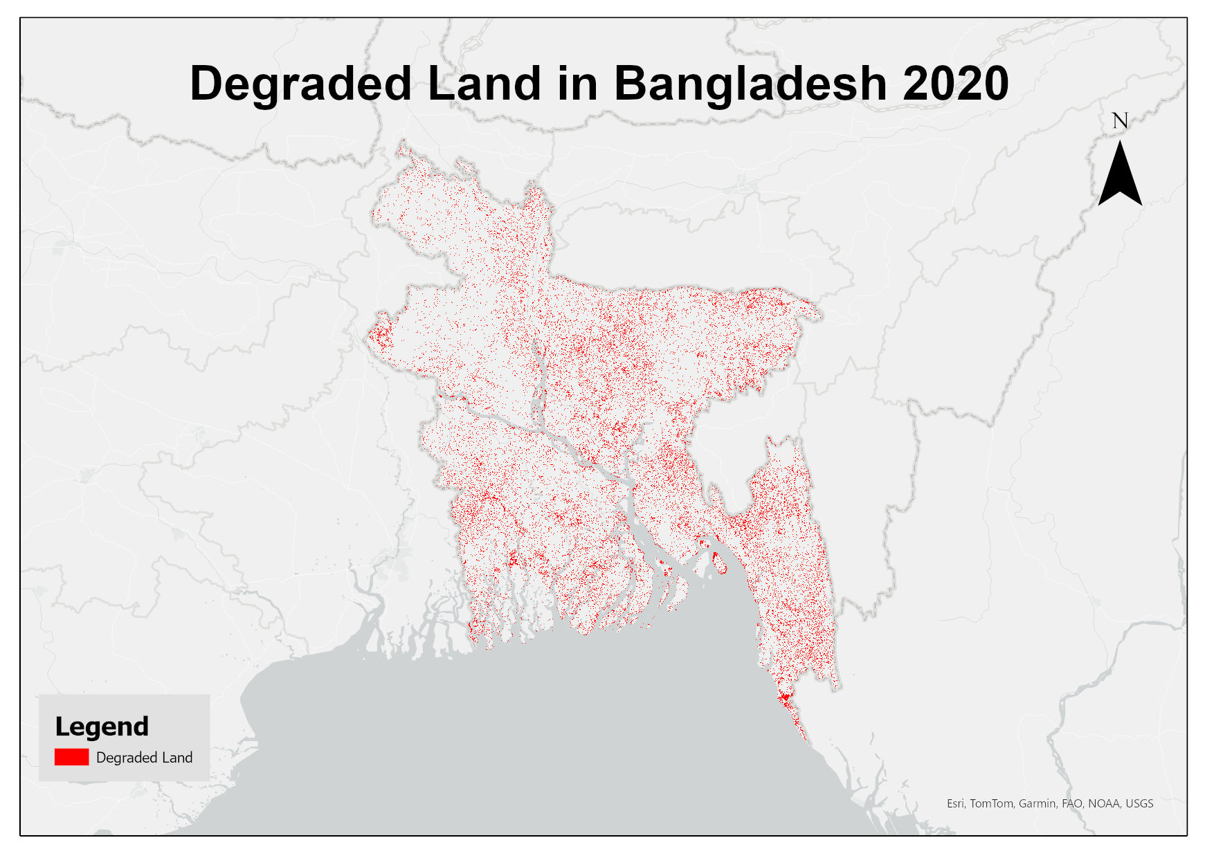 Degraded Land in Bangladesh 2020