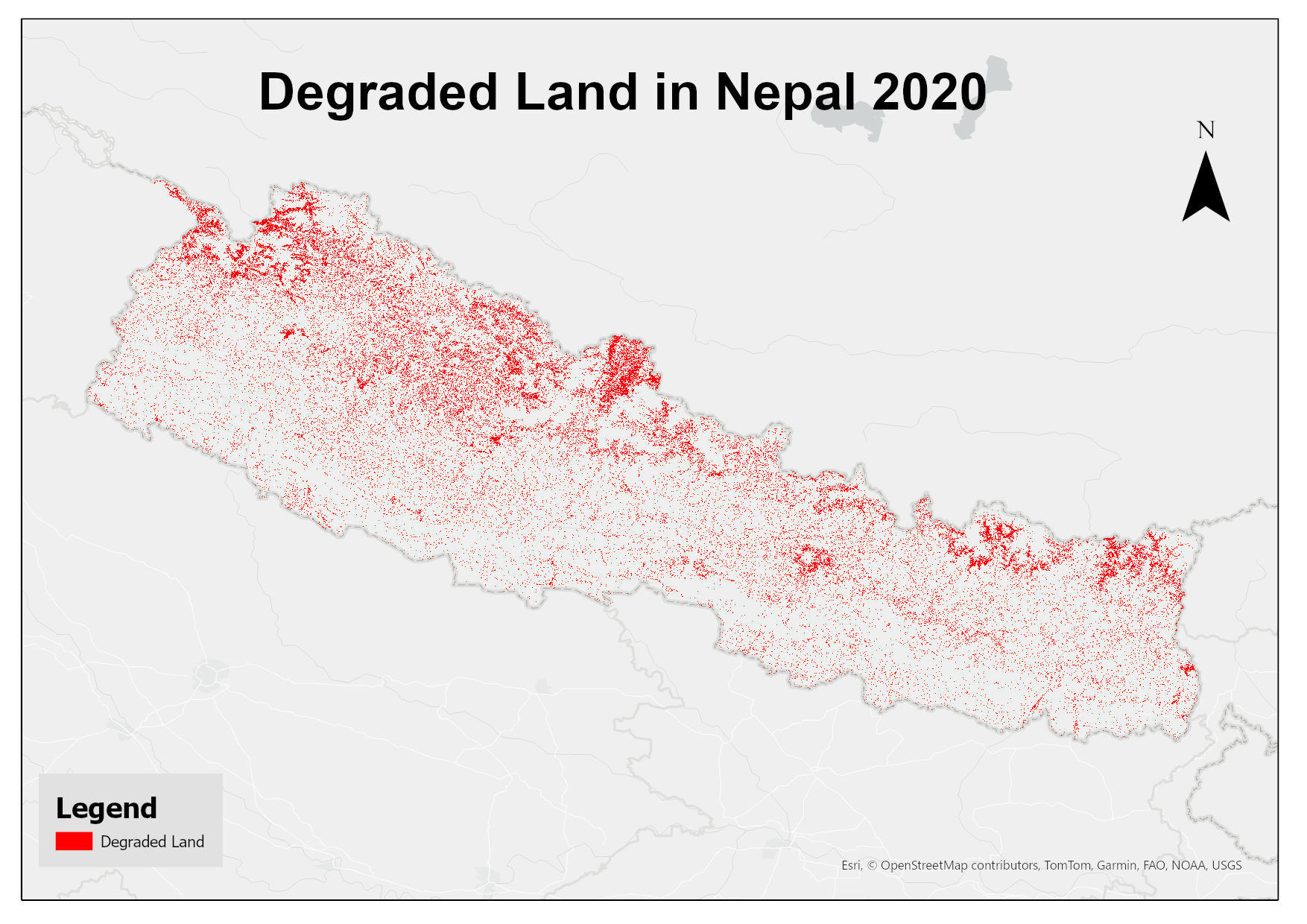 Degraded Land in Nepal 2020