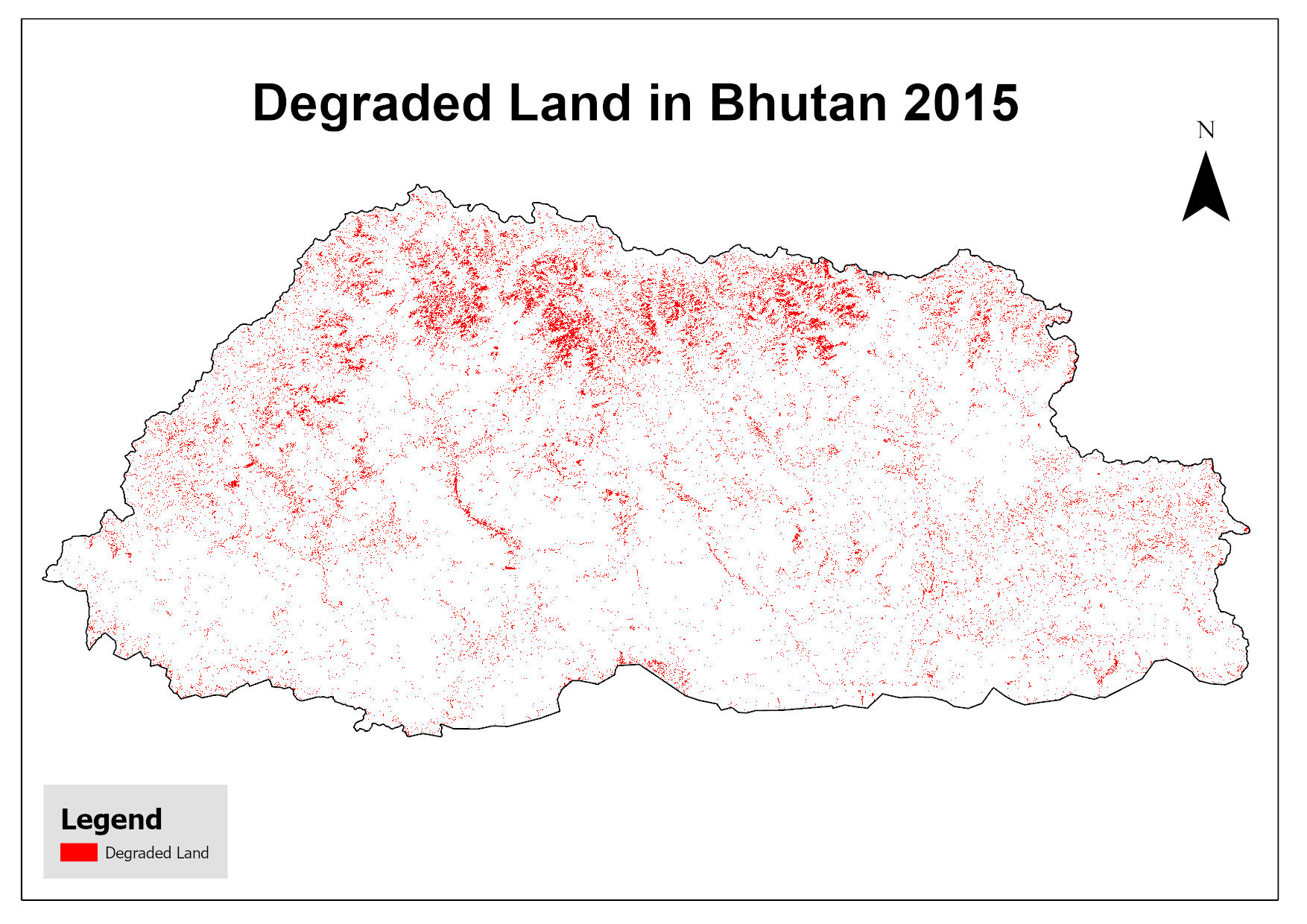 Degraded Land in Bhutan 2015