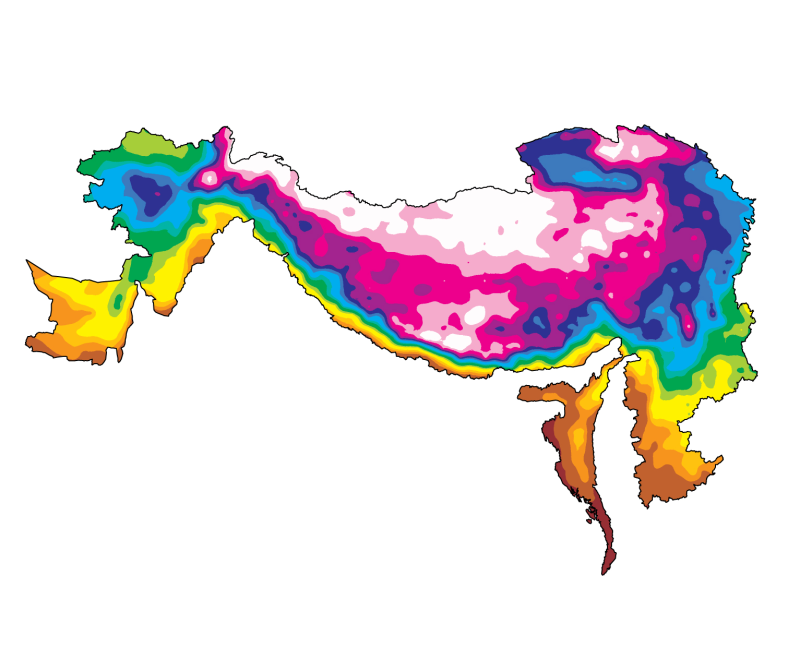 Mean Temperature of March for Hindu Kush Himalayan (HKH) Region