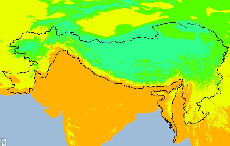 Monthly Minimum Temperature Trend (September) 1950-2000 of Hindu Kush Himalayan (HKH) Region
