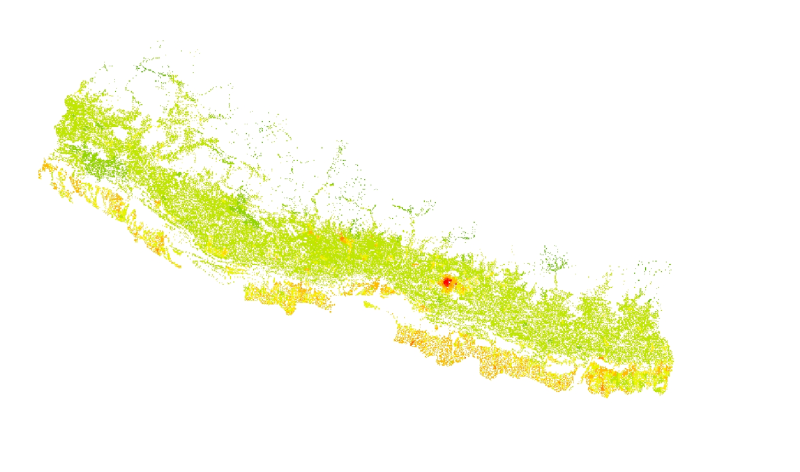Population distribution of Nepal