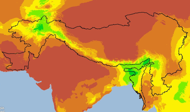 Monthly Precipitation Trend (April) 1950-2000 of Hindu Kush Himalayan (HKH) Region