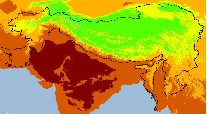 Monthly Maximum Temperature Trend (May) 1950-2000 of Hindu Kush Himalayan (HKH) Region