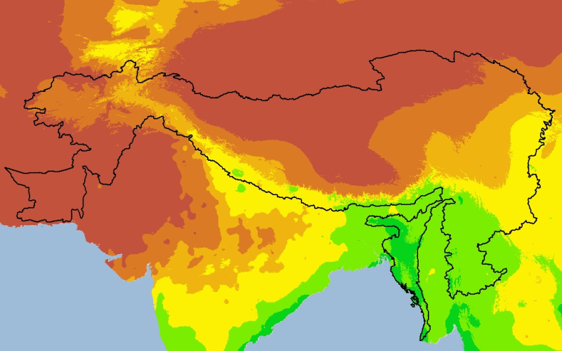 Monthly Precipitation Trend (October) 1950-2000 of Hindu Kush Himalayan (HKH) Region
