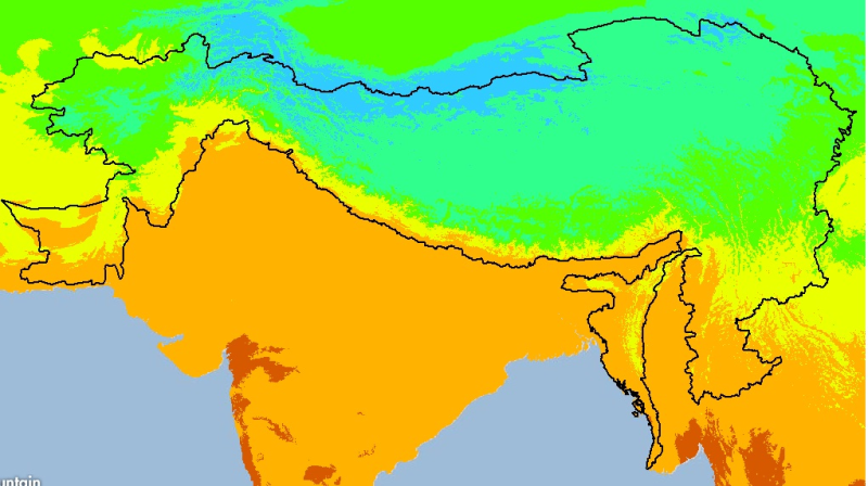 Monthly Maximum Temperature Trend (December) 1950-2000 of Hindu Kush Himalayan (HKH) Region