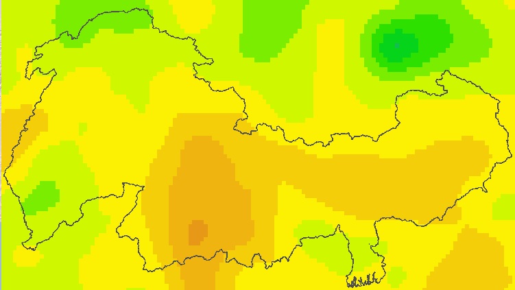 Average Delta change of temperature and precipitation from CMIP5 database.